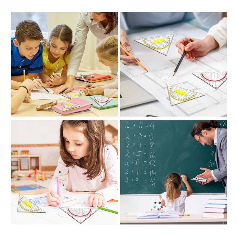Vyuwast Set of 12 Geometry Triangles, Drawing Triangle Protractor, 2