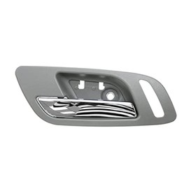 TRQ Front Inner Inside Interior Door Handle Titanium & Chrome LH Left Driver Side Compatible with GM Truck with Heated Seats without Memory Seats Only