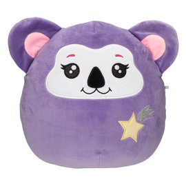 Depesche 13046 Ylvi Swoppies Cuddly Toy Koala in Purple with Luminous Effect, Shooting Stars and Round Ears, Approx. 30 cm Plush Toy