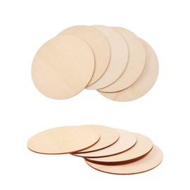 50 Pieces Wooden Plate, Round Wooden Discs, Round Natural Wood Discs, for Pyrography, Writing, Wooden Coasters, Pendant Decoration (Wood Colour)