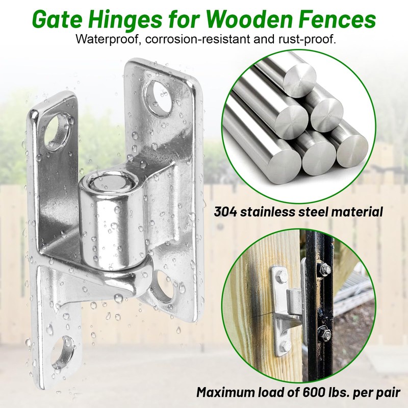Wall Mount Gate Hinge, 304 Stainless Steel Gate Hinges for