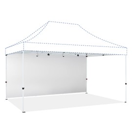 CROWN SHADES SunWall Silver Coated for 10x15 Pop up Canopy Tent, 1 Pack Sidewall Only with Silver Coating (1 Pack, White)