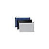 Pack of 3 faux leather bank bags, 25 x 16 cm, money bag for A5 documents, money folder for business, household, school (blue, black, light grey)