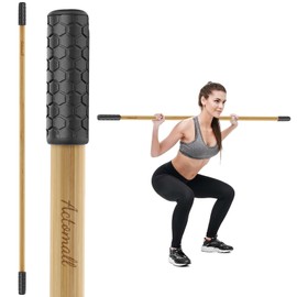 Yoga Stick for Home and Gym, Bamboo Yoga Exercise Stick for Full Range of Motion Including Stretching, Exercise, Physical Therapy and More, Perfect Posture Stick, Stretch Stick