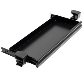 VIVO 22 inch Clamp-on Sliding Pull-out Under Table Drawer for Office Desk, Shallow Storage Organizer for Sit Stand Workstation, Black, DESK-DR22L