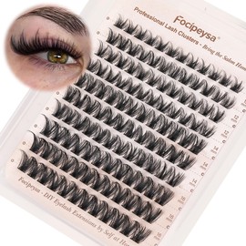 Focipeysa Wispy Lash Clusters Natural Clusters Lashes Wispy Individual Lashes 10-16mm Lash Extensions CD Curl Clusters Eyelash Extensions Waterproof Clusters Lashes Reusable Easy to Wear for Beginner