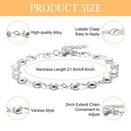 UICCVOKK 18Pcs Ankle Bracelets for Women, Alloy Anklet Silver Adjustable Women's Anklets, Beach Anklet Bracelet Jewelry Anklet Set