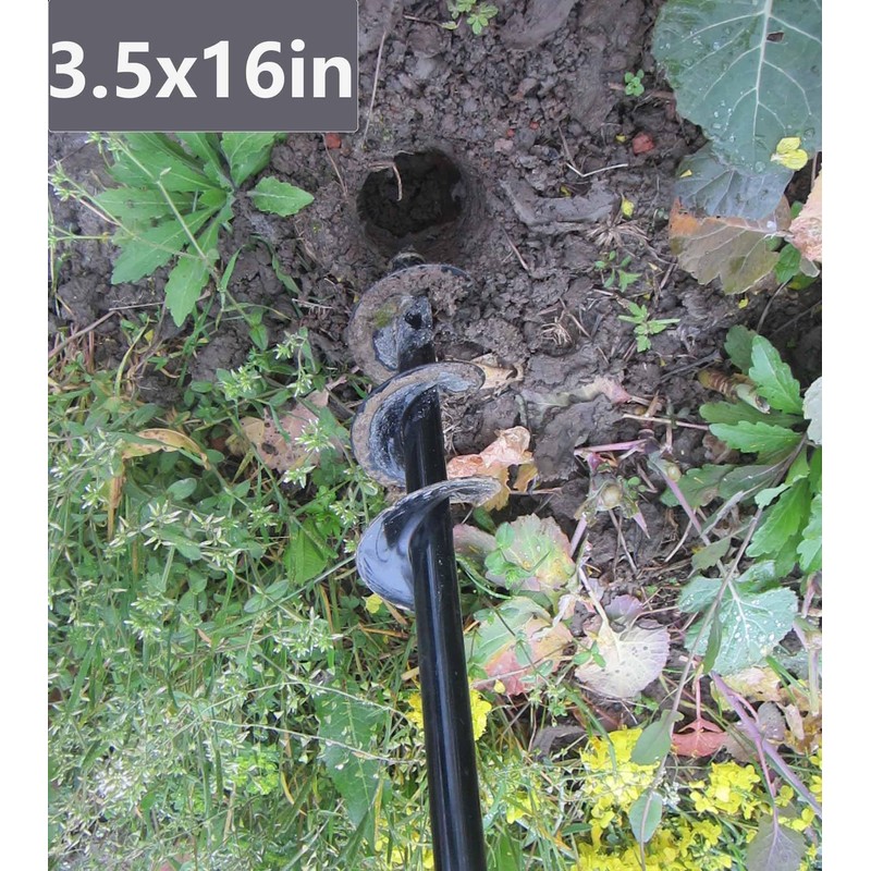TCBWFY Garden Auger Drill Bit for Planting 1.6"x16.5"and 3.5"x16",Heavy Duty