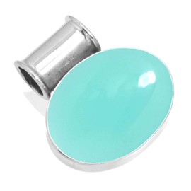 Jeweloporium Aqua Chalcedony 925 Sterling Silver Pendant for Women Stone Cocktail Silver Pendant Necklace Friendship Day Gift Victorian Jewelry
