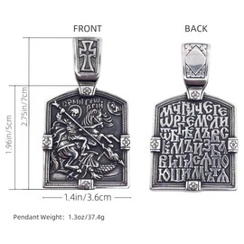 EENSYWEENSY St Michael Pendant for Men, Stainless Steel Archangel Saint Michael Necklace, Catholic Gifts Protection Amulet Jewelry for Men Women, Medium, Stainless Steel, No Gemstone