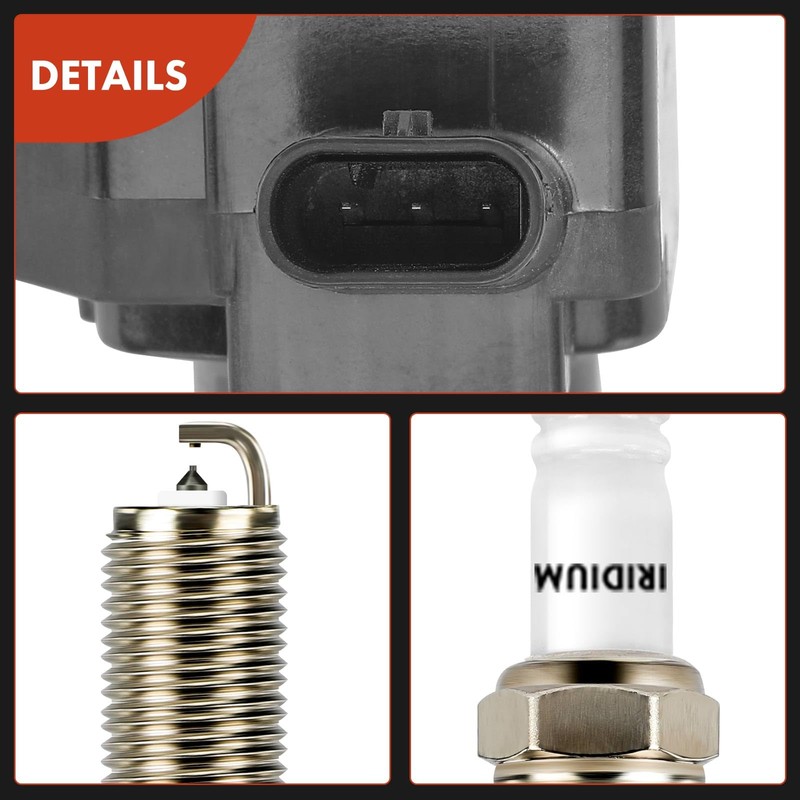 A-Premium Set of 4 Ignition Coil Pack and Iridium Spark