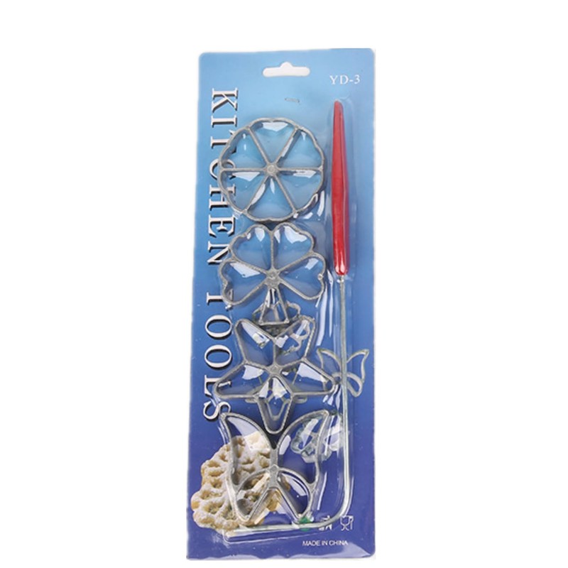 Set of 4 Traditional Dough Moulds, Rosette Iron Diving Shape,