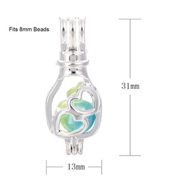 10 colgantes de jaula de perlas plateadas, difusor de aceite esencial, collar, pulsera, joyería, manualidades, abalorio a granel, difusor de aromaterapia, regalos para mujeres y niñas, Metal Plata Piedra Zinc