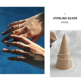 Candyfancy Women's 925 Sterling Silver Ring, Delicate, Real Jewellery, Midi Ring, Silver, Silver