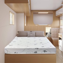 Treaton, 6-Inch High-Density Cooling Gel Memory Foam RV Mattress Replacement, Medium Firm, Good for Trailers, Camper Vans, Sofa Bed and Other Furniture Application, 72" x 36", White