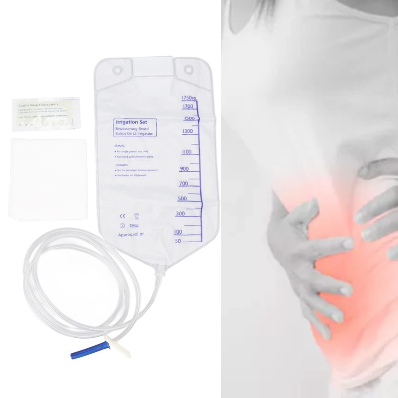 Natudeco Disposable Enema Bag 1750ml Colonic Cleansing Set Colonic Irrigation