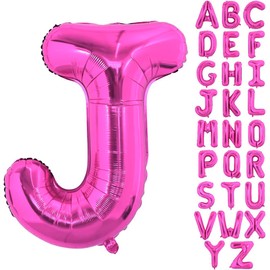 40 Inch Large Hot Pink Letter J Balloons Alphabet J Letter Balloons Foil Mylar Letter A Balloons for Birthday Party Anniversary New Year Graduation Wedding