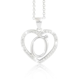 Halskette Kette O von PAVELS mit Anhänger Buchstabe Buchstabenkette Silber 925 Herz Sterlingsilber Ketten mit Namen Anfangsbuchstaben Geschenke für Sie
