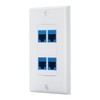 4 Port Cat6 Ethernet Female to Female Decorative Wall Plate