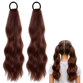 Clip in Ponytail, 2 Pack Dark Brown Ponytail Extensions, Human Hair Ponytail for Daily Styling and Special Occasions, Easy to Use Hair Extensions with Secure