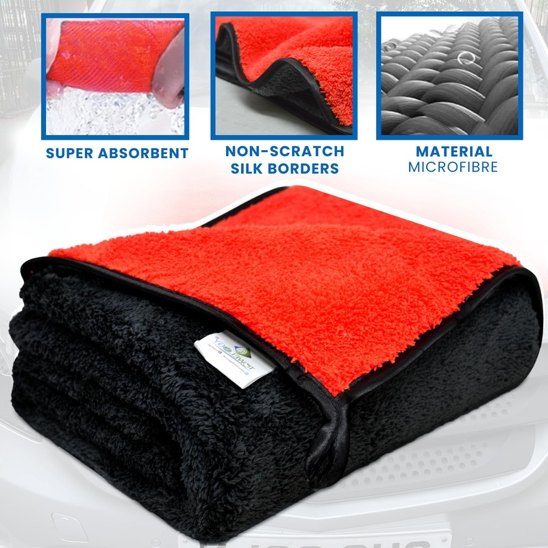 Towelogy Microfibre Car Drying Towel Extra Large 800GSM Dual Sided