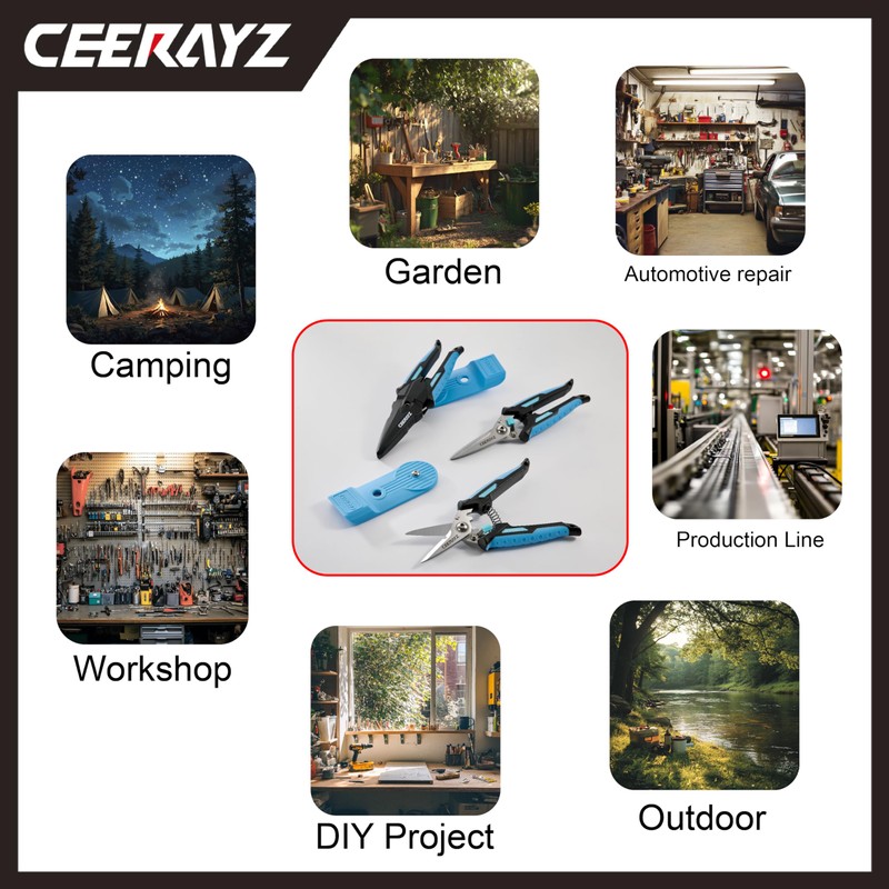 CEERAYZ 185mm Scissors All Purpose Heavy Duty, Garden Shears, Scissors