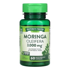 Nature's Truth Suplemento de Moringa Oleífera 3000 mg 60 Cápsulas Sin Sabor