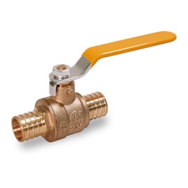 Pexflow Midline 600P012-NL Full Port PEX Ball Valve 1/2 Inch Lead-Free Forged Brass, 1/2