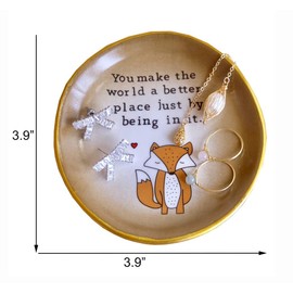Gift for Mom, Fox Ring Dish Holder ,You make the world a better place just being in it , Mother's Day Gift , Mom Gifts for Birthday , Perfect Present for Mothers