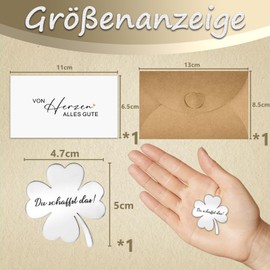qingmeng Kleeblatt Glücksbringer Prüfung,Vierblättriges Kleeblatt Glücksmünze,Du Schaffst Das Glücksbringer Zweiseitig Edelstahl,Handschmeichler,Viel Glück Geschenk für Prüfung Abitur Abschied Familie