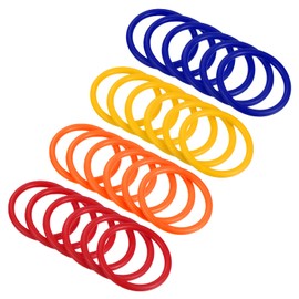 PATIKIL Carnival Ring-Toss Rings 6cm ID, 24 Pack Plastic Hoop for Outdoor Party Favor Game Booth (Blue, Orange, Red, Yellow)