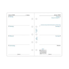 Filofax Mini 1 Week on 2 Pages (German) 2023, White, 23-68140
