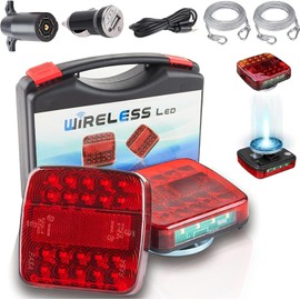 Wireless Trailer Lights Magnetic, upgrade Rechargeable Wireless Trailer Tow Lights LED Kit, IP65 Waterproof, 10-Hour Battery Life, 100 FT Signal Synchronization for Towing Truck Camper RV Boat