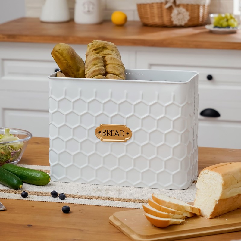 HOME PALETTE Extra Large Bread Box for Kitchen Countertop Corner