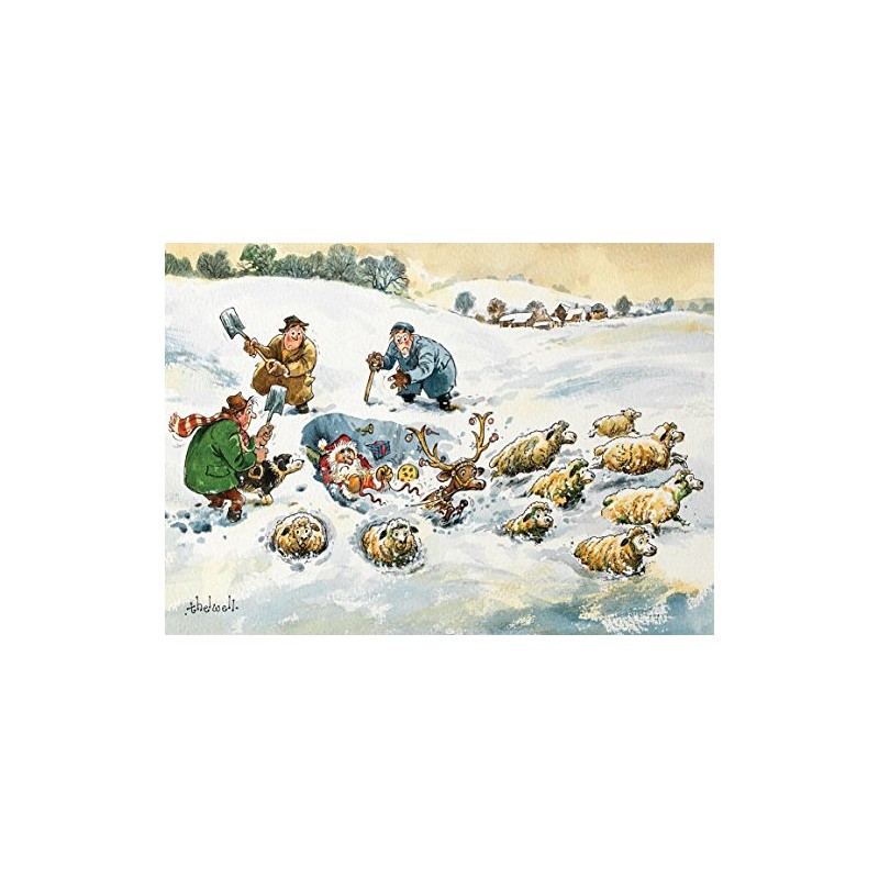 Thelwell Christmas Card. Snow Drift