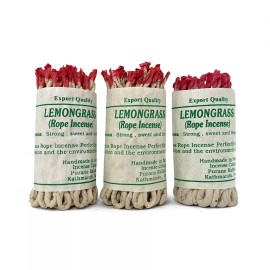 Lamatar1 Natural Lemongrass Rope Incense Set Of 3 Home Fragrance Made In Nepal