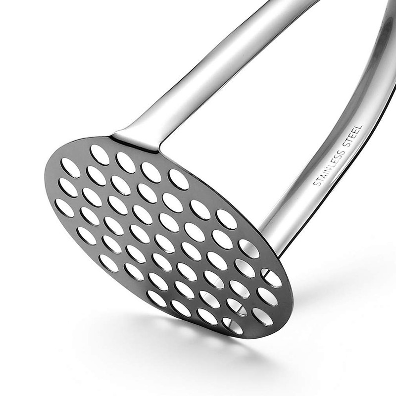 Potato Masher,Professional 18-10 Stainless Steel Potato Masher,Garlic Press,Cooking and Kitchen