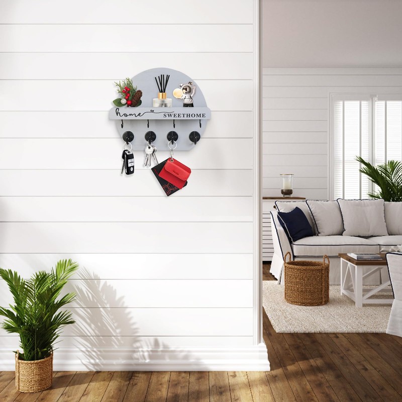 Key Holder for Wall Key Hooks Wall Mounted with Dried