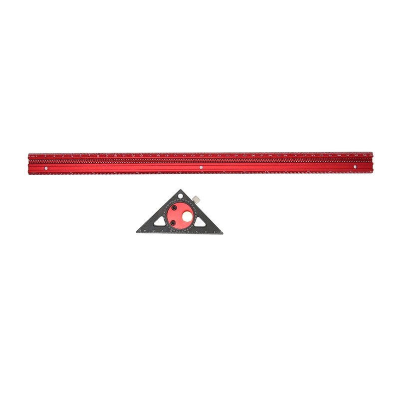 400mm Woodworking Hole Scribing Ruler Aluminum Alloy 360° Rotating Line