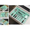 Simple Houseware Expandable Kitchen Drawer Flatware Organizer, Turquoise