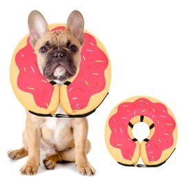 'MIDOG Dog Cones for Large Dogs, Cone for Dogs After Surgery, Soft Protective Recovery Donut Collar for Dogs to Prevent Touching Stitches, Wounds, and Rashes, Does Not Block Vision E-Collar. -Red,M