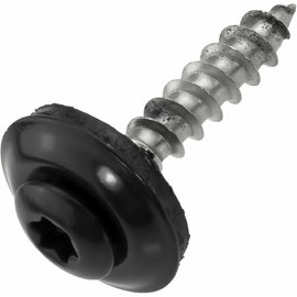 Plumbing Screws Stainless Steel A2 with EPDM Sealing Washer 15 mm - 4.5 x 35 mm - Anthracite RAL 7016 TX20, Pack of 50