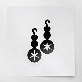 Decal Stickers of Earrings (Black) (Set of 2) Premium Waterproof Vinyl Decal Stickers for Laptop Smartphone Car Dirt Bike Wall Room Mason Jar Bathtub Door Skateboard - BICVER1e38032BLW19Y24