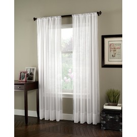 Curtainworks Soho Voile Curtain Panel, 144", Winter White