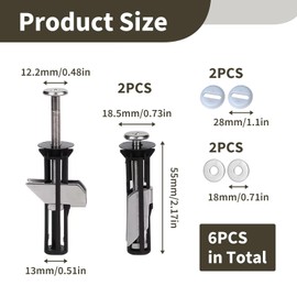 Universal Toilet Seat Bolts and Screws, Toilet Seat Fittings, Heavy Duty Toilet Seat Fastener Bolt Kit, Quick Release Top Hinge Fixings, Easy to Install Toilet Seat Replacement Parts