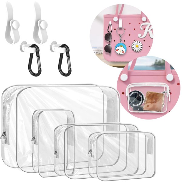 Mishanier 4 Packs Clear Bogg Bag Accessories with 4 Pcs