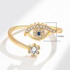 Pregeckit Blue Cubic Zirconia Evil Eye Open Rings Mal De