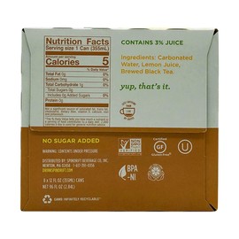 SPINDRIFT HALF TEA & HALF LEMON SPARKLING WATER CAN IN BOX 8 CT 96 OZ - 0856579002671