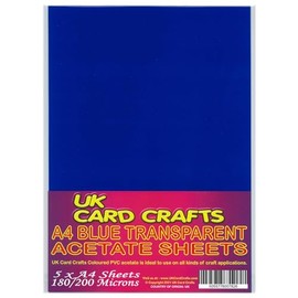 A4 Blue Acetate 200 Micron X 5 Sheets - UK Card Crafts