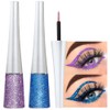evpct 2Pcs Royal Blue Purple Liquid Glitter Eyeliner Set, Shimmery